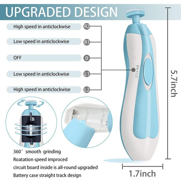 Baby Nail Trimmer New Born with Lights | Electric Baby Nail Cutter 0-6 Months - Image 2