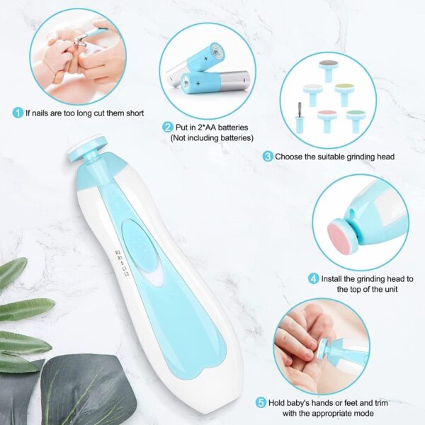 Baby Nail Trimmer New Born with Lights | Electric Baby Nail Cutter 0-6 Months - Image 4