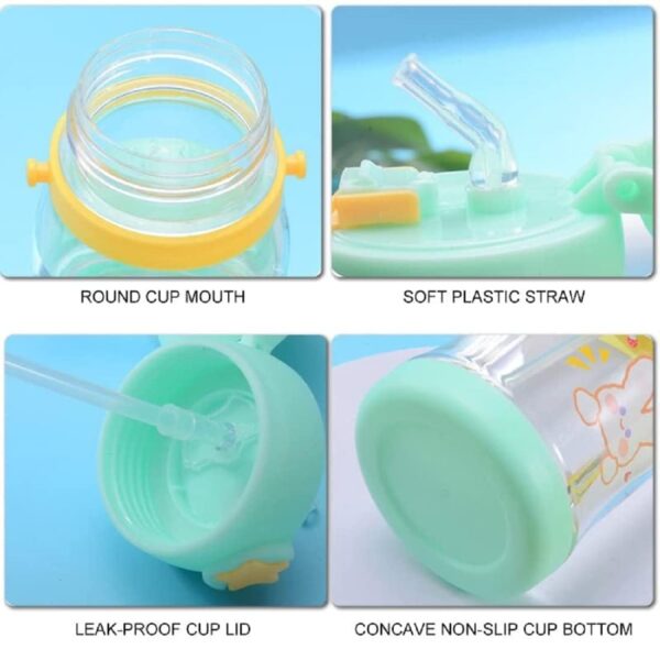Evvorio BPA Free Cartoon Designed Plastic Sipper Water Bottle for Kids - Image 4