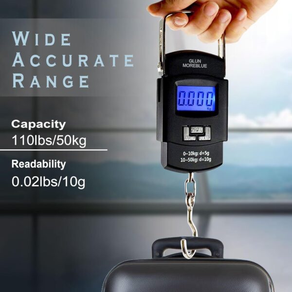 GLUN® Electronic Portable Digital LED Screen Luggage Weighing Scale, 50 kg - Image 5