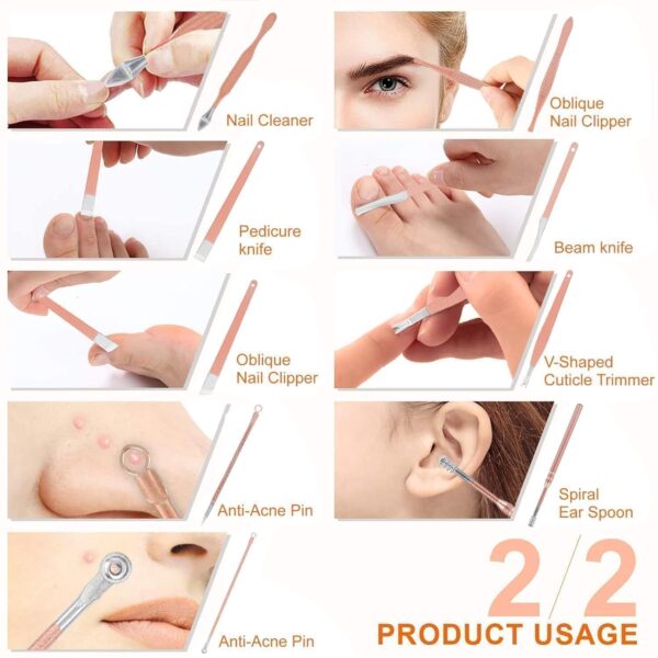 Manicure pedicure kit, nail Cutter set, uses16 in1 Tool kit - Image 3