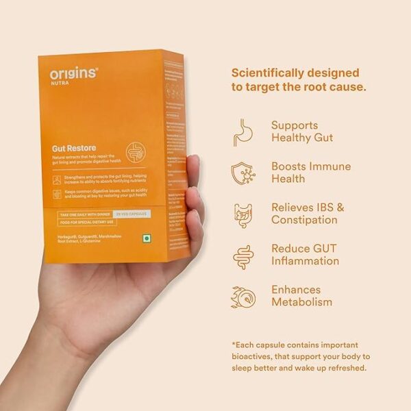 Origins Nutra Gut Restore| Leaky Gut Supplement| Gut lining,GERD, IBS - Image 3