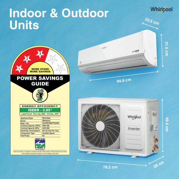 Whirlpool 1.5 Ton 3 Star, Magicool Inverter Split AC - MAGICOOL 15T 3S INV CNV S5K2PP0 - Image 6